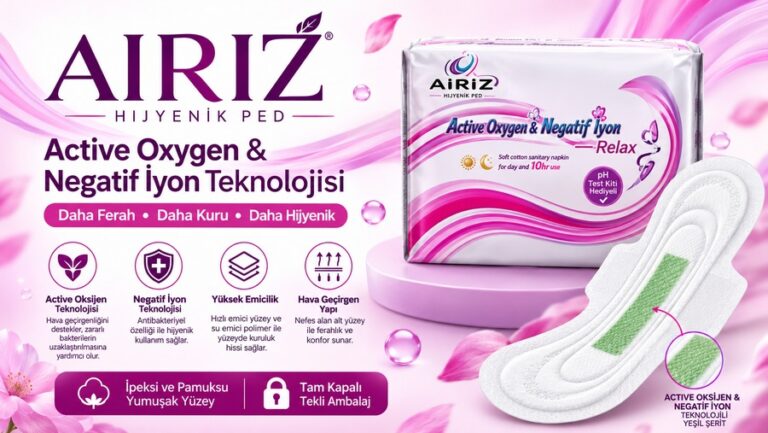 AIRIZ HİJYENİK PED Active Oxygen & Negatif İyon Teknolojisi