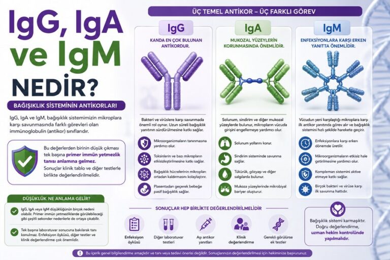 IgG, IgA ve IgM nedir? Bağışıklık sistemi antikorları ve immünoglobulin düşüklüğü