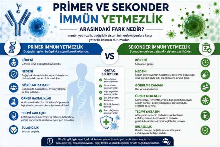 Primer ve sekonder immün yetmezlik arasındaki farklar, nedenleri ve belirtileri